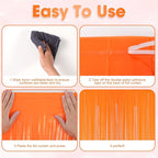 4 Pack Orange Foil Fringe Backdrop Curtains, Tinsel Streamers Birthday Party Decorations, Fringe Backdrop for Graduation, Baby Shower, Gender Reveal, Disco Party