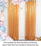 ShinyBeauty Gold Sequin Curtains 2 Panels 2FTx8FT - Perfect for Photo Backdrop Sequin Backdrop Curtain, Event Decor, and Home Use Stage Background