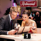 Tuanse Table Numbers 1-50 Acrylic Double Side Numbered Table Tents Restaurant Wedding Number Cards Signs for Banquets Party Wedding Reception(Black)