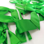 50pcs 3-1/2" Green Satin Ribbon Bows with Twist Ties Giant Bows for Christmas Holiday Gift Packing&Wrapping (Green)