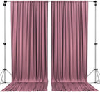 AK TRADING CO. 10 feet x 8 feet IFR Polyester Backdrop Drapes Curtains Panels with Rod Pockets - Wedding Ceremony Party Home Window Decorations - Dusty Rose