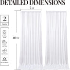 10x10 ft White Glitter Backdrop Curtain for Parties, Wrinkle Free Glitter Photo Backdrop Drapes 2 Panels 5x10FT Shimmer Back Drop Cloth for Wedding Birthday Baby Shower Photography Background Decor