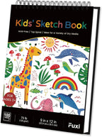 Sketch Book for Kids, 9" x 12" Kid Sketchbook, 100 Sheets (73lb/120gsm) Drawing Paper for Kids, Spiral Sketch Pad for Kid, Art Supplies for Classroom Must Haves.