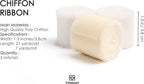 Vitalizart White Handmade Chiffon Silk Ribbon Fringe 1.5" x 21 Yd Frayed Edges Ribbons for Wedding Invitations Bridal Bouquets Gifts Wrapping Crafts Holiday Party Decorations