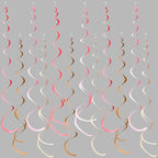 36 Pcs Boho Hanging Swirl Decorations Brown Blush Pink Felt Swirl Streamer Spiral Ceiling Garland for Birthday Engagement Baby Shower Bachelorette Wedding Bridal Shower Holiday Hen Party Supplies