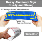 Custom Signs Outdoor Metal Sign - 12 x 8 Customized Personalized Aluminum for Office, Home, Business, Decor, Road Signs, Rust-Proof (Yellow Text Box)