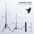 NEEWER Microphone Stand with Flexible Arm, Boom Arm Mic Floor Tripod Mount Holder with Mic Clips, 3/8" to 5/8" Adapter, Cable Clips for Singing Vlogging Live Streaming Video Recording, MS010