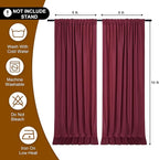 DWCN 10x10 FT Burgundy Backdrop Curtains for Parties, Photography Backdrop Drapes with Rod Pockets for Wedding Decorations Stage Birthday Family Gatherings, 2 Panels 5ft x 10ft