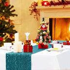 Eternal Beauty Teal Table Runner , 5PCS-12X108 Sequin Table Runner Decorations for Birthday Parties, Banquets, Graduations,Christmas