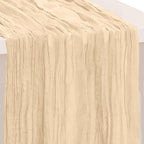 1 Pack Nude Cheesecloth Table Runner 35x120 Inch 10Ft Rustic Gauze Cheese Cloth Table Runner Sheer Cheesecloth Table Runners for Wedding Party Bridal Shower Decoration