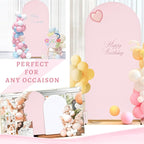 SoarDream Arch Backdrop Cover Pink Spandex Fitted 5FT Pink Wedding Arch Covers Balloon Round Top Chiara Arch Backdrop Fabric for Bridal Shower Wedding Birthday Party Stage Decoations