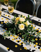 Golden Black Confetti Glitter Golden Scatter Table Decoration Surprise Paper Craft Birthday Party Anniversary Supplies Bridal Baby Shower Party Wedding Gift Circle Dots Decor 100 Pcs