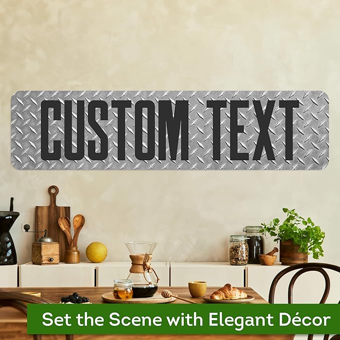 Custom Sign, Custom Street Sign, 11 Font Colors, 13 Font Styles, 4 Hole Options, 22 Sizes, 12x48 Inches, Rust Free DiBound, Fade Resistant, Made in USA by My Sign Center (Diamond Metal)