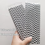 50 Pcs Checkered Flag Paper Straws Racing Car Straws Black and White Checkered Drinking Straws for Racing Birthday Party Decorations, Standard, Black/White