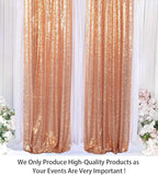 ShinyBeauty Sparkle Backdrop Curtain Rose Gold 2 Panels Set Photo Backdrops 2FTx8FT Sequin Curtains for Birthday Party Pack of 2-1220S