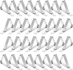TriPole Tablecloth Clips 32 Pack Picnic Table Clips, Stainless Steel Table Cloth Holder Clips for Outdoor Tables, Metal Tables Cover Skirt Clamps for Camping Dining Wedding Graduation Party Essential