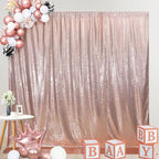 SquarePie Sequin Backdrop Curtain Not See Through Thick Background for Party 4FT x 8FT Rose Gold