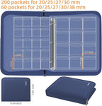 Coin Collection Book for Collector,260 Pockets Fireproof Coin Collection Holder Album,Coin Collection Organizer Storage Box Case Album for 20/25/ 27/30/ 38mm Coins,Blue