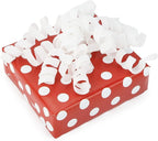 6" Metallic Glitter White Self Adhesive Curly Ribbon Gift Wrap Bows for Christmas, Holiday, Birthday, Wedding, Presents, Party Favors Decorations 6-Count