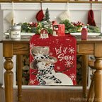 Artoid Mode Red Snowman Snowflake Let it Snow Winter Table Runner, Seasonal Christmas Kitchen Dining Table Decoration for Home Party Decor 13x72 Inch