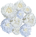 White Paper Flower Pom Poms Wall Decorations for Birthdays, Bridal, Baby Showers, Weddings, Outdoor Decor, Tea Parties, Engagement