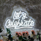 Neon Signs for Wall Decor - Let's Celebrate & Party LED Sign, 11.8" x 7.7"