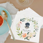Luxury Personalized Dog Wedding Napkins, Personalized Cocktail Napkins For Bar, Customized Bridal Shower, Engagement Party