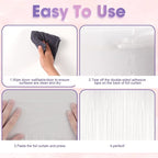 2 Pack White Tinsel Foil Fringe Curtains, White Party Decorations, Metallic Tinsel Party Streamers Backdrop for Birthday Baby Shower Graduation Wedding Anniversary Party Decorations