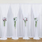 40 ft x 8 ft White Backdrop Curtain Drapes for Wedding Parties, 8 Panels 5 ft x 8 ft Wrinkle Free Polyester Photo Backdrop Drapes for Birthday Party Baby Shower Backdrop Stand