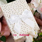LaRibbons White Ribbon 1 1/2 Inch 25 Yards Double Faced White Silk Ribbon for Flower Bouquet Crafts Gift Wrapping Wedding Party Decoration