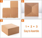 GEFTOL Gift Box 10 Pack 8 x 8 x 4 inches Fold Box Paper Gift Box Bridesmaids Proposal Box for Bridal Birthday Party Christmas（Brown）