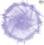 Wudygirl 100pcs Sheer Organza Bag 5 x 7 Inch Lavender Drawstring Transparent Jewelry Pouches Lipstick Baby Shower Party Wedding Holidays Favor Candy Bags(Lilac 5x7'')