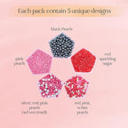 Confect Casino Night Sprinkles Mix – Silver Disco Balls, Black Pearl Dragees & Sparkling Blush Pink, Silver & Deep Red Sugar – Assorted Pack of 5 Edible Sprinkles for Cake & Cupcake Decorating, Parties & Baking Decor | Vegan, Gluten-Free, Nut-Free, Soy...