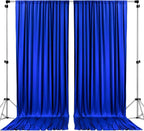 AK TRADING CO. 10 feet x 8 feet IFR Polyester Backdrop Drapes Curtains Panels with Rod Pockets - Wedding Ceremony Party Home Window Decorations - Royal Blue