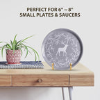 Plate Holder Easel Display Stand - 3 inch Metal Plate Stands for Display - Tabletop Picture Stand - Gold Iron Easels for Display Pictures | Photo Frames | Book | Decorative Plates | Plaque - 4 Pack