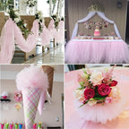 Light Pink Tulle Fabric Rolls 54 Inch by 20 Yards Tulle Bolt Spool for Wedding Decorations DIY Tutu Baby Shower Table Skirt Ceiling Decor Birthday Party Craft Supplies
