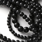Black Turquoise Stone Beads Gemstone Round Crystal Energy Jade Beads Stone Beads for Jewelry Making DIY Bracelet Necklace Jewelry Making 1 Strand 15.5inch 4MM