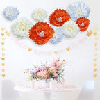Yellow Paper Flower Pom Poms Wall Decorations for Weddings, Birthdays, Bridal, Baby Showers, Tea Parties, Engagement, Home Decor