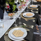 4 Pack Black Tablecloths for 6ft Rectangle Tables 60 x 102 Inch - Polyester Table Cover Stain and Wrinkle Resistant Washable Fabric Table Clothes for Wedding Party Banquet Reception Restaurant