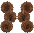 Brown Party Decorations,Brown Wedding Decorations for Party Events Accessories,Brown Birthday Decorations,Boho Party Decoration,Fall Decorations 16in Hanging Paper Fans 30 Color DIY Set(Brown)