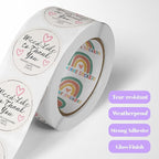 150 Custom Circle/Square BOPP Roll Labels- Personalized Stickers for Business Logo, Party, Wedding Favor, Baby Shower-Any Design Text + Image, Matte/Gloss Finish (2 Inch Square)