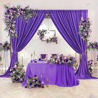 AK TRADING CO. 10 feet x 10 feet Purple IFR Polyester Backdrop Drapes Curtains Panels with Rod Pockets - Wedding Ceremony Party Home Window Decorations