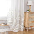 VISIONTEX White Sheer Voile Curtains, Decorative White Embossed Drip Rod Pocket Window Drapes for Home Kitchen, Living Room and Bedroom 54 x 84 Inch, Set of 2 Curtain Panels