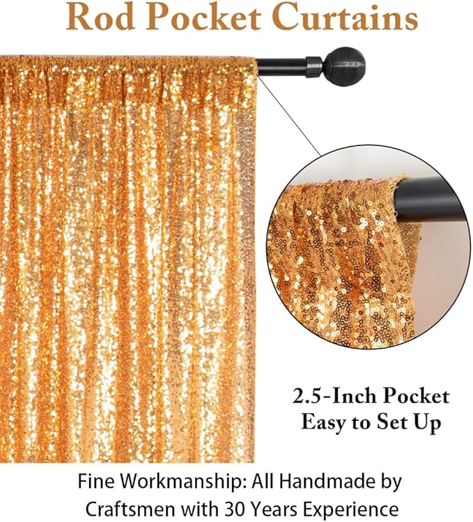 ShiDianYi 4FTX6FT-Gold-SEQUIN Photo Backdrop,Party/Prom Photography Background,Wedding Photo Booth (Gold)