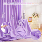 Light Purple Backdrop Curtain: 5.8×8ft Backdrop Durable Curtain for DIY Photo Booth - Baby Shower Wedding Birthday Decoration