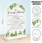 In Loving Memory Wedding Sign, In Memory Wedding Sign for Engagement Bridal Shower Decor fo Ceremony Reception, Weddings Table White Acrylic Sign