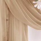 Nude Wedding Arch Draping Fabric 2 Panels 29" x 20 FT Coffee Drapes for Backdrop Sheer Curtains Wedding Drapes for Romantic Bridal Baby Shower Ceremony Birthday Party Fall Outdoor Events