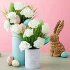 Juvale Centerpiece Table Decorations Ivory Artificial Roses - 100-Pack 3-Inch Foam Heads - Fake Flowers in Vase & Flower Decor - Wedding Table Decor & DIY Crafts