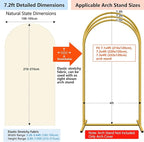 HEMMOTOP 7.2 ft Light Beige Arch Backdrop Cover (No Arch Stand), Ivory Spandex Arch Covers Stretchy Backdrop for Balloon, Wedding, Birthday Party, Baby Shower, Banquet Arch Decoratio