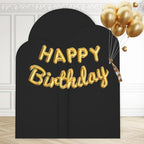 WEERRW Wedding Arch Cover Black Spandex Fitted Set of 3 Balloon Arch Stand Covers Round Top Chiara Stretchy Backdrop for Birthday Party Baby Shower Banquet Decoration (6FT, 6.6FT, 7.2FT)